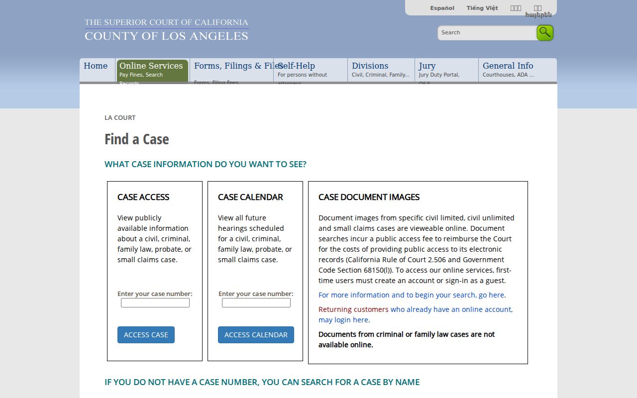 Santa Clarita people search using Los Angeles Superior Court case access